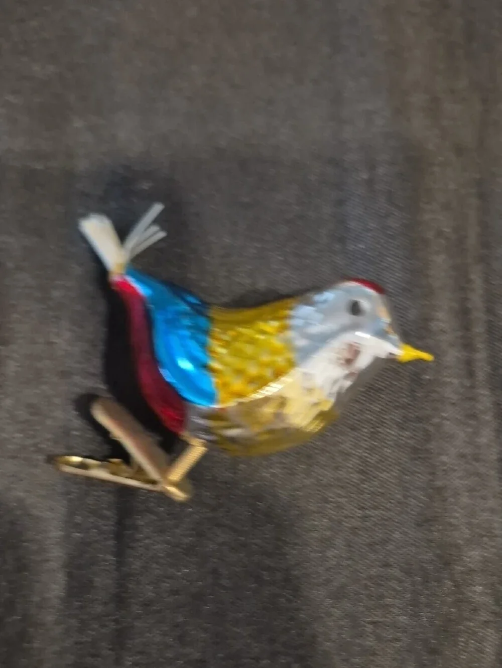 Mercury Glass Multi-Color Clip-On Bird Christmas Ornament